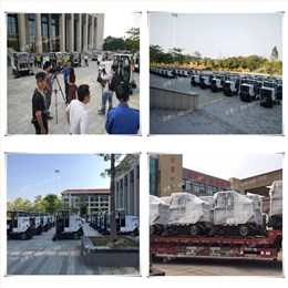 洁博士全封闭自卸式电动清扫车品牌为广州环卫工人节添光溢彩